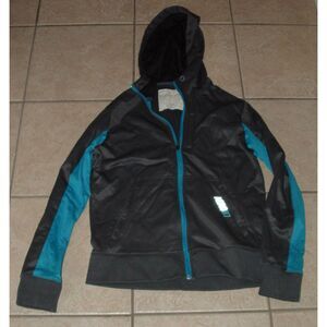 AEROPOSTALE Mens Sz Medium Full Zip Dark Gray Athletic Hooded Jacket Pockets